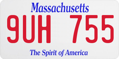 MA license plate 9UH755