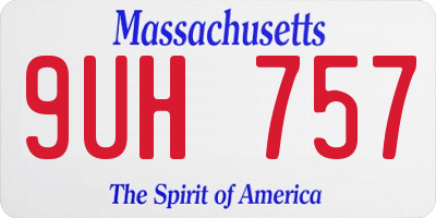 MA license plate 9UH757