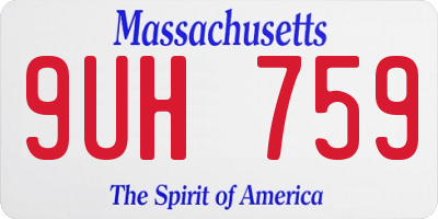 MA license plate 9UH759