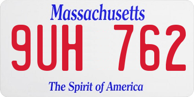 MA license plate 9UH762