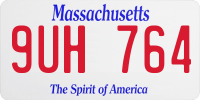MA license plate 9UH764