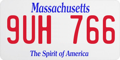 MA license plate 9UH766