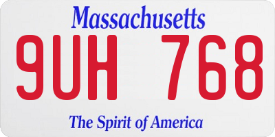 MA license plate 9UH768