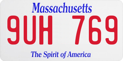 MA license plate 9UH769