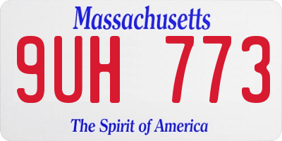 MA license plate 9UH773