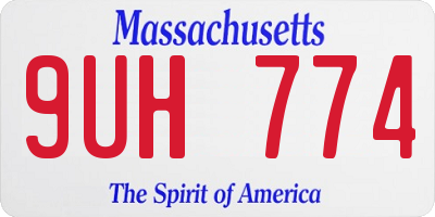 MA license plate 9UH774