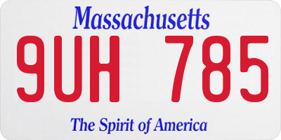 MA license plate 9UH785