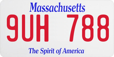 MA license plate 9UH788