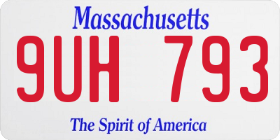 MA license plate 9UH793