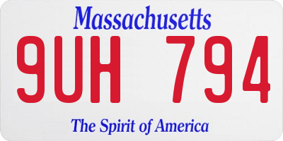 MA license plate 9UH794