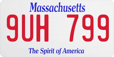 MA license plate 9UH799