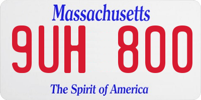 MA license plate 9UH800