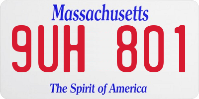 MA license plate 9UH801