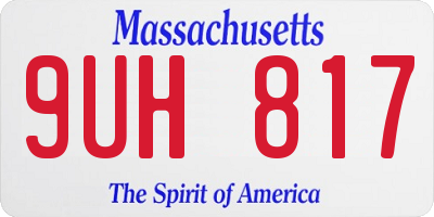MA license plate 9UH817