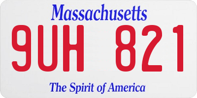 MA license plate 9UH821