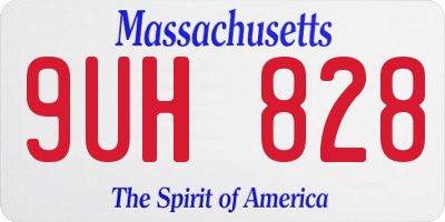 MA license plate 9UH828