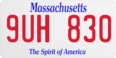 MA license plate 9UH830