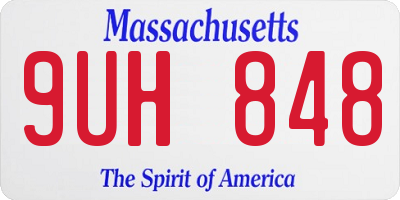 MA license plate 9UH848
