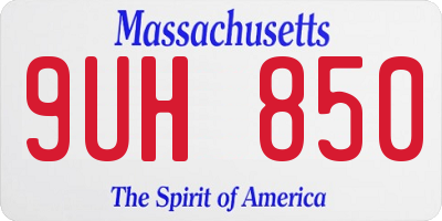 MA license plate 9UH850