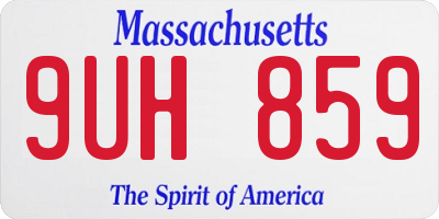 MA license plate 9UH859