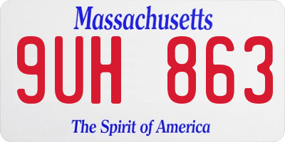 MA license plate 9UH863