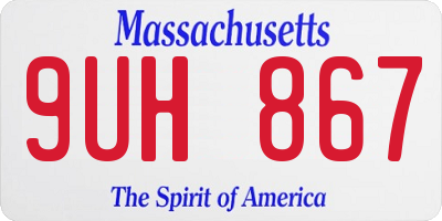 MA license plate 9UH867