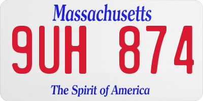 MA license plate 9UH874