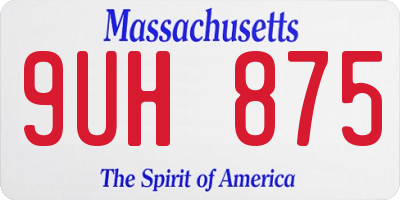 MA license plate 9UH875