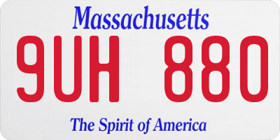 MA license plate 9UH880