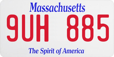 MA license plate 9UH885