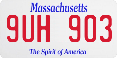 MA license plate 9UH903