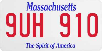 MA license plate 9UH910