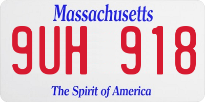 MA license plate 9UH918