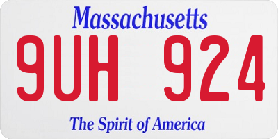 MA license plate 9UH924