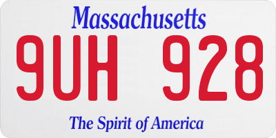 MA license plate 9UH928