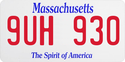 MA license plate 9UH930
