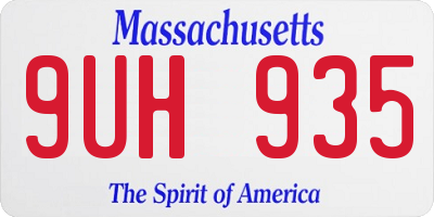 MA license plate 9UH935