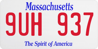 MA license plate 9UH937