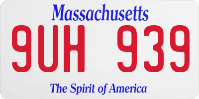 MA license plate 9UH939