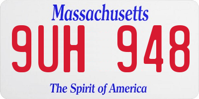 MA license plate 9UH948