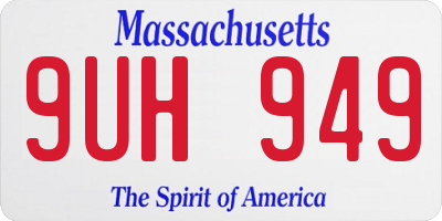 MA license plate 9UH949