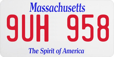 MA license plate 9UH958