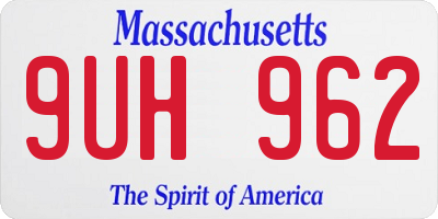 MA license plate 9UH962