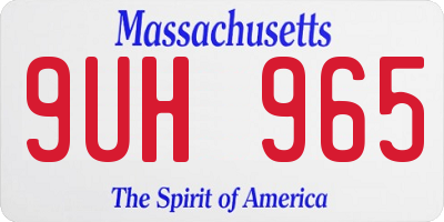 MA license plate 9UH965