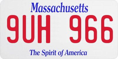 MA license plate 9UH966