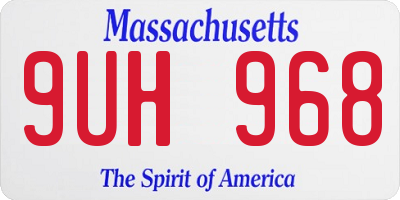 MA license plate 9UH968