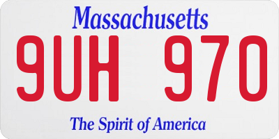 MA license plate 9UH970