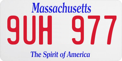 MA license plate 9UH977