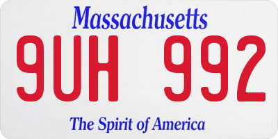 MA license plate 9UH992