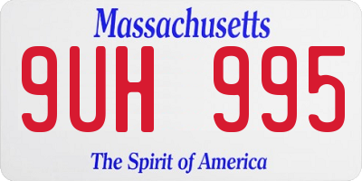 MA license plate 9UH995